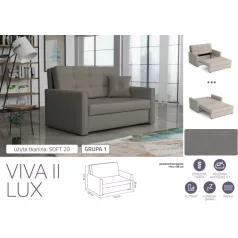 VIVA LUX II. előre nyíló fotelágy Soft 20 színben