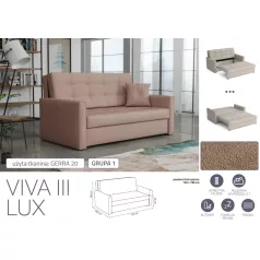 VIVA LUX III. előre nyíló fotelágy Gerra 20 színben