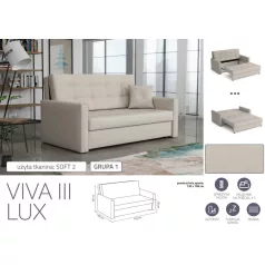 VIVA LUX III. előre nyíló fotelágy Soft 2 színben