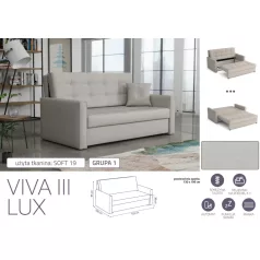 VIVA LUX III. előre nyíló fotelágy Soft 19 színben