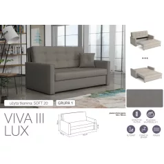 VIVA LUX III. előre nyíló fotelágy Soft 20 színben