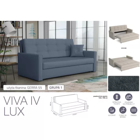 VIVA LUX IV. előre nyíló fotelágy Gerra 55 színben