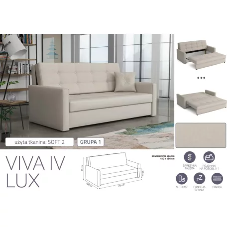 VIVA LUX IV. előre nyíló fotelágy Soft 2 színben