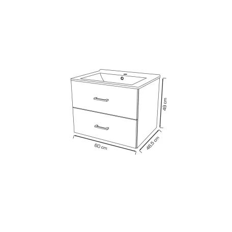 NOEL fürdőszoba szekrény + mosdóval 60 cm sonoma színben