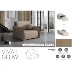 VIVA Glow I. előre nyíló fotel Aragon 14 színben