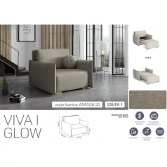 VIVA Glow I. előre nyíló fotel Aragon 20 színben