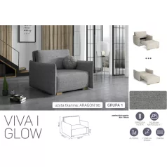 VIVA Glow I. előre nyíló fotel Aragon 90 színben