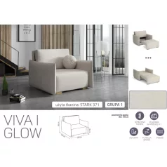 VIVA Glow I. előre nyíló fotel Stark 371 színben