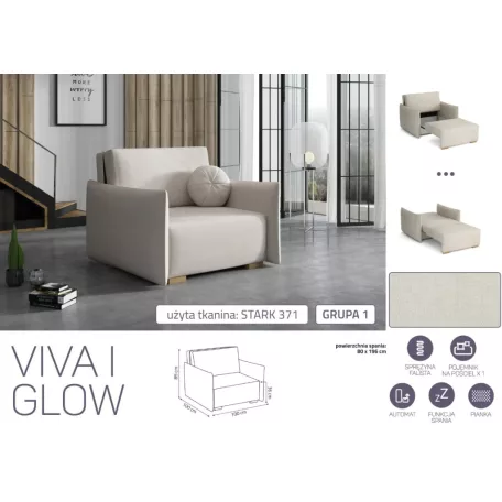 VIVA Glow I. előre nyíló fotel Stark 371 színben