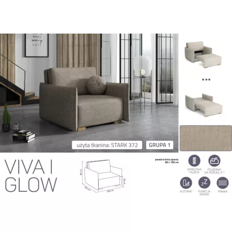 VIVA Glow I. előre nyíló fotel Stark 372 színben