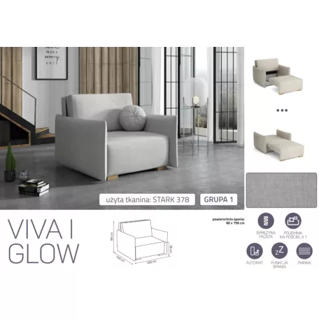 VIVA Glow I. előre nyíló fotel Stark 378 színben