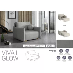 VIVA Glow I. előre nyíló fotel Stark 379 színben