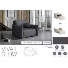 VIVA Glow I. előre nyíló fotel Stark 382 színben