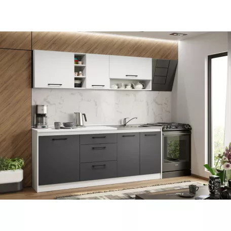 Lorand szürke-fehér konyhabútor - 10 - 203,2 cm