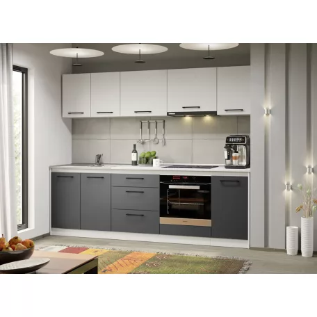 Lorand szürke-fehér konyhabútor - 15 - 243,2 cm