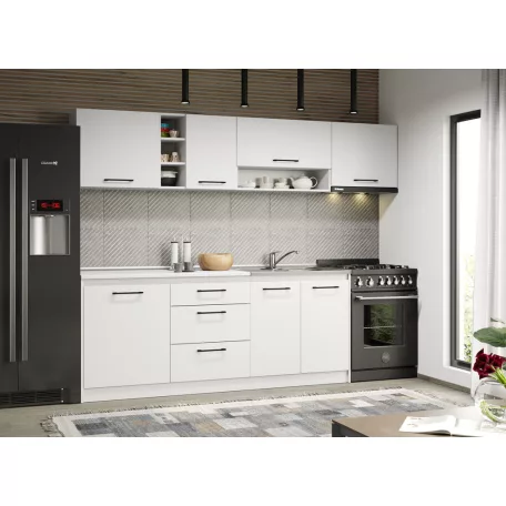 Alaszka fehér konyha - 18 - 260 cm