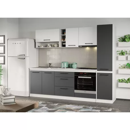 Lorand szürke-fehér konyhabútor - 16 - 243,2 cm