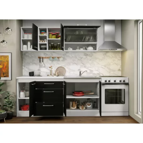 Lorand szürke-fehér konyhabútor - 07 - 183,2 cm