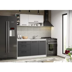 Lorand szürke-fehér konyhabútor - 03 - 143,2 cm