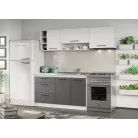 Lorand szürke-fehér konyhabútor - 08 - 200 cm