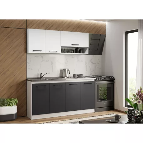 Lorand szürke-fehér konyhabútor - 04 - 163,2 cm