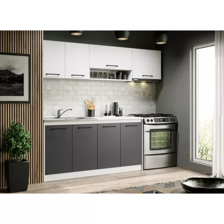 Lorand szürke-fehér konyhabútor - 11 - 223,2 cm