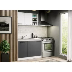 Lorand szürke-fehér konyhabútor - 01 - 113,2 cm