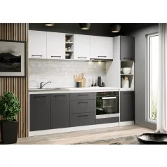 Lorand szürke-fehér konyhabútor - 14 - 243,2 cm