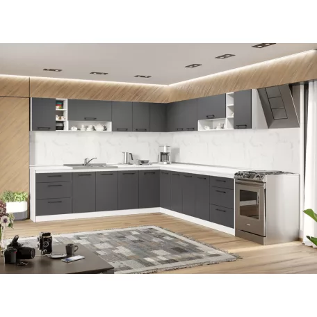 Maia szürke konyhabútor - 34 - 281,6/281,6 cm