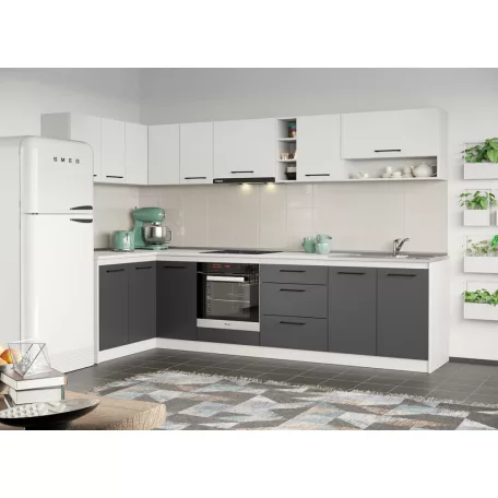 Lorand szürke-fehér konyhabútor - 32 - 141,6/301,6 cm