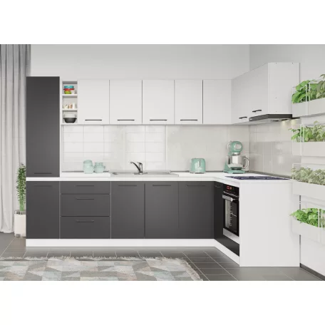 Lorand szürke-fehér konyhabútor - 23 - 280/161,6 cm