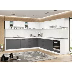 Lorand szürke-fehér konyhabútor - 33 - 301,6/301,6 cm