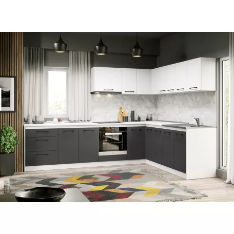 Lorand szürke-fehér konyhabútor - 26 - 301,6/211,6 cm