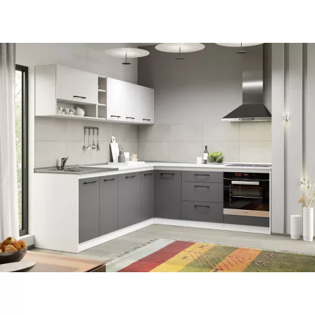 Lorand szürke-fehér konyhabútor - 27 - 241,6/221,6 cm