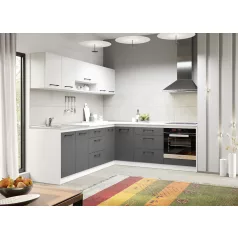 Lorand szürke-fehér konyhabútor - 41 - 241,6/221,6 cm