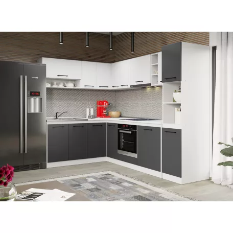 Lorand szürke-fehér konyhabútor - 28 - 181,6/261,6 cm