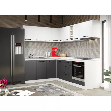 Lorand szürke-fehér konyhabútor - 31 - 181,6/221,6 cm