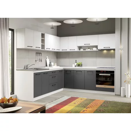 Lorand szürke-fehér konyhabútor - 29 - 241,6/241,6 cm