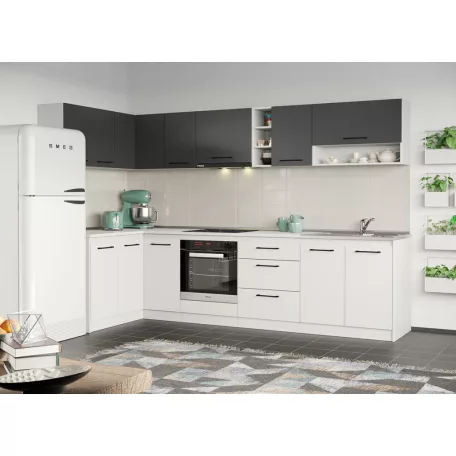 Arthur fehér és szürke konyhabútor - 32 - 141,6/301,6 cm