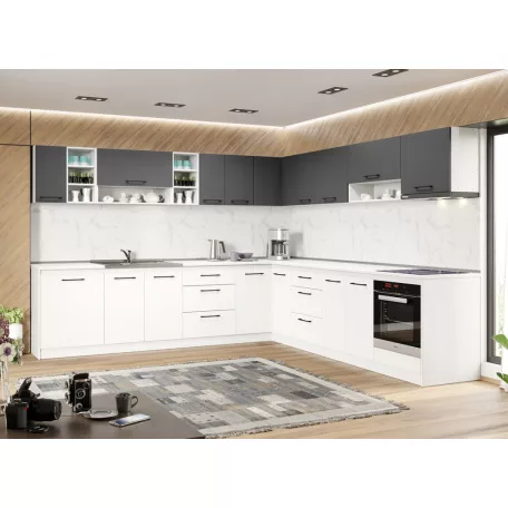 Arthur fehér és szürke konyhabútor - 33 - 301,6/301,6 cm