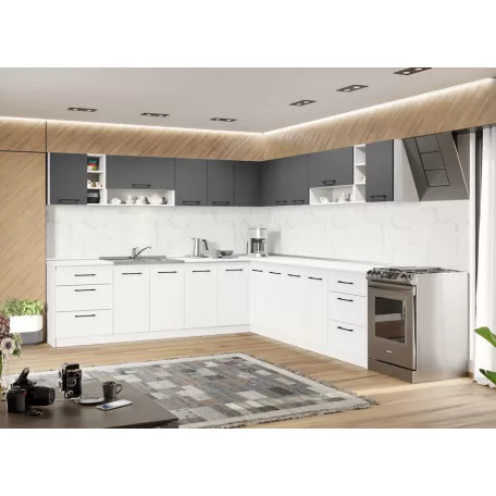 Arthur fehér és szürke konyhabútor - 34 - 281,6/281,6 cm