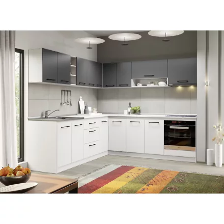 Arthur fehér és szürke konyhabútor - 29 - 241,6/241,6 cm