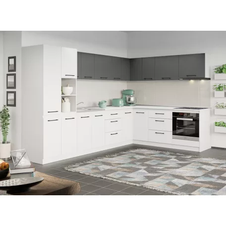 Arthur fehér és szürke konyhabútor - 36 - 320/221,6 cm