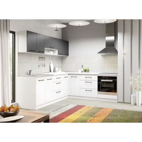 Arthur fehér és szürke konyhabútor - 41 - 241,6/221,6 cm