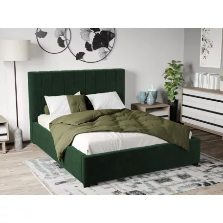 Kárpitozott ágy fix, lécezett ágyráccsal 90x200 cm, Riviera 38