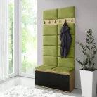 Blum 1 kárpitozott előszobafal, artisan/fekete - zöld 12 - egyedi