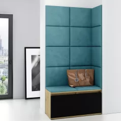   Blum 2 kárpitozott előszobafal, artisan/fekete - azúr 13 - egyedi