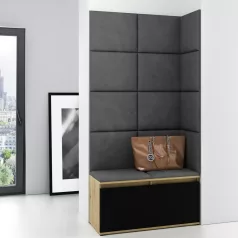   Blum 2 kárpitozott előszobafal, artisan/fekete - szürke 15