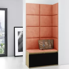   Blum 2 kárpitozott előszobafal, artisan/fekete - narancssárga 17 - egyedi