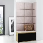 Blum 2 kárpitozott előszobafal, artisan/fekete - rózsaszín 19 - egyedi